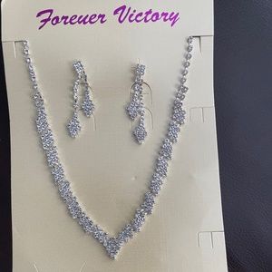 Forever Victory - Necklace - Faux Diamonds with matching earrings